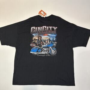 Harley Davidson Cin City Cincinnati Ohio Graphic T Shirt Mens 3XL Black NWT